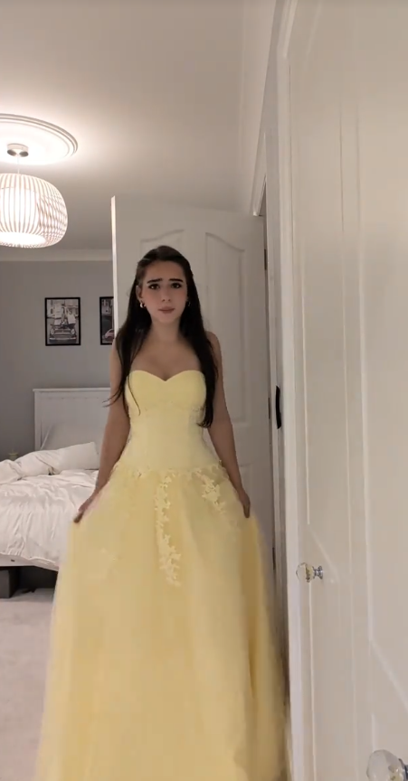 Pretty Yellow Prom Dress A-Line Tulle Long Evening Dress DP07896