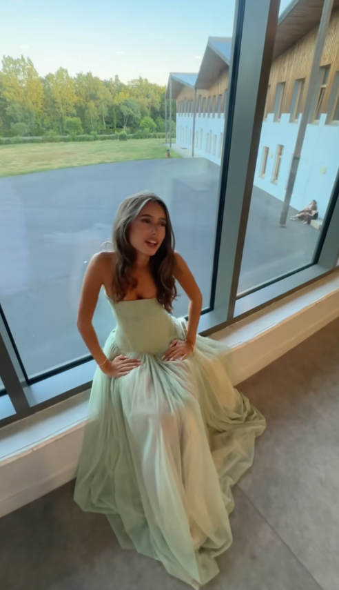 Glam Strapless Green Prom Dress A-Line Chiffon Long Evening Dress DP07964