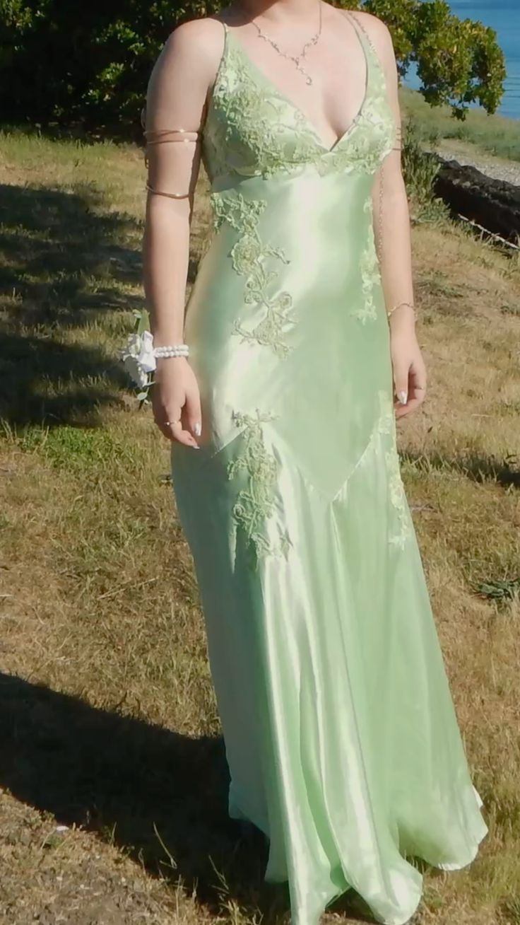 Glam Straps Green Prom Dress Sheath Satin Long Evening Dress DP07966