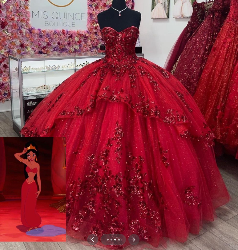 Robe de bal mignonne bordeaux pour 16e anniversaire, robe de quinceañera en tulle avec appliqués, robe d'anniversaire DP07974
