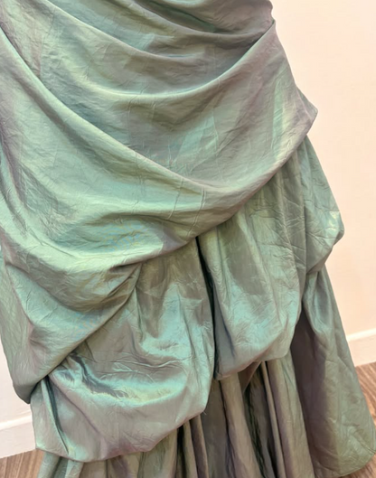 Elegant Sheath Satin Long Evening Dress Green Prom Dress DP08024