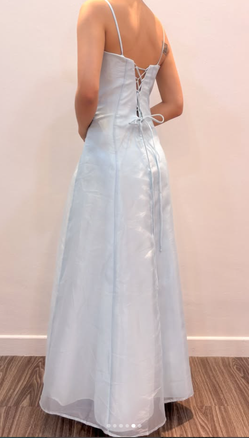 Fairy A-Line Tulle Long Evening Dress Pale Blue Prom Dress DP08029