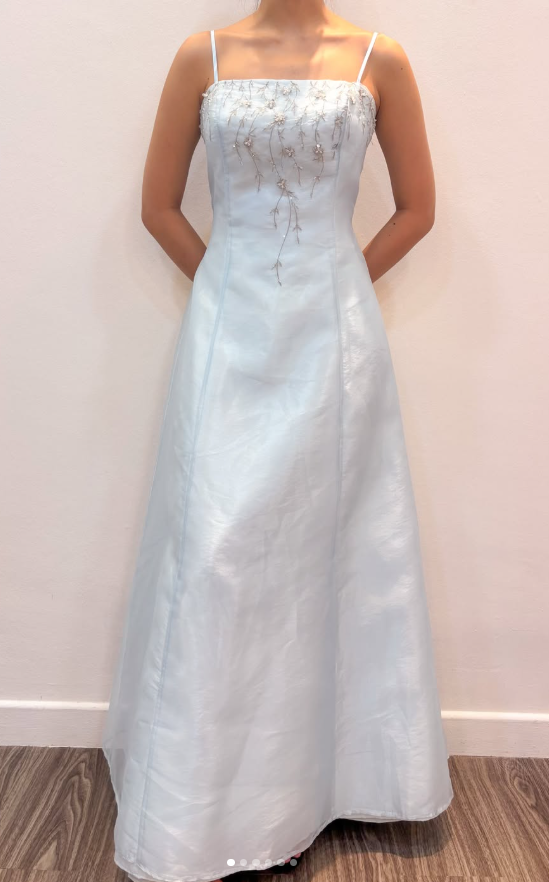 Fairy A-Linien-Tüll-Langes Abendkleid Hellblaues Ballkleid DP08029