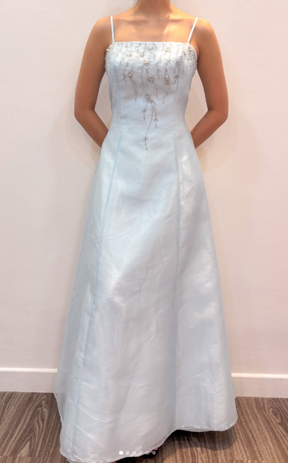 Fairy A-Linien-Tüll-Langes Abendkleid Hellblaues Ballkleid DP08029