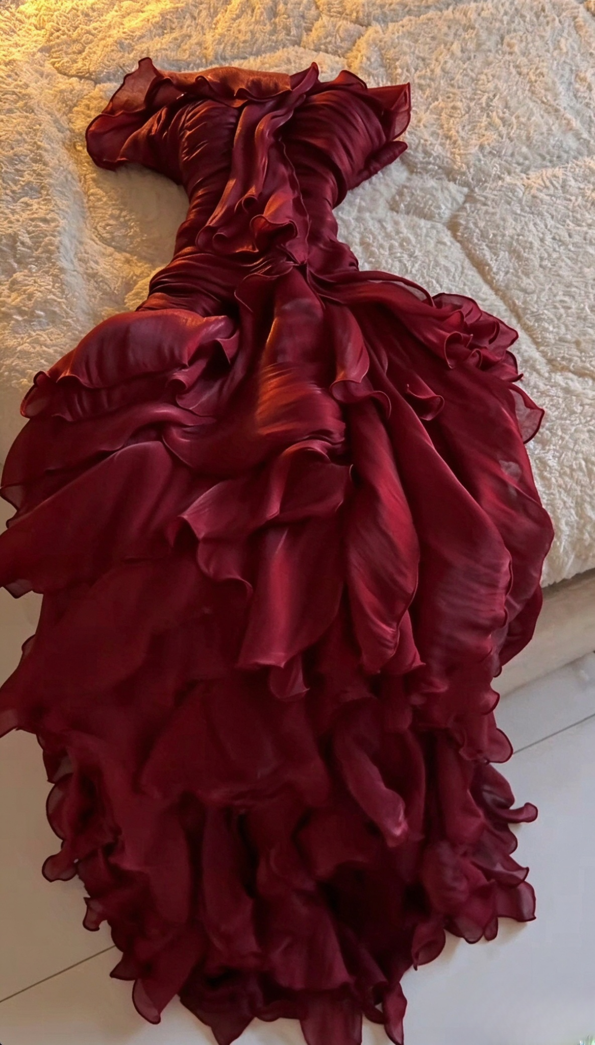 Pretty Sheath Chiffon Long Evening Dress Burgundy Prom Dress DP08065