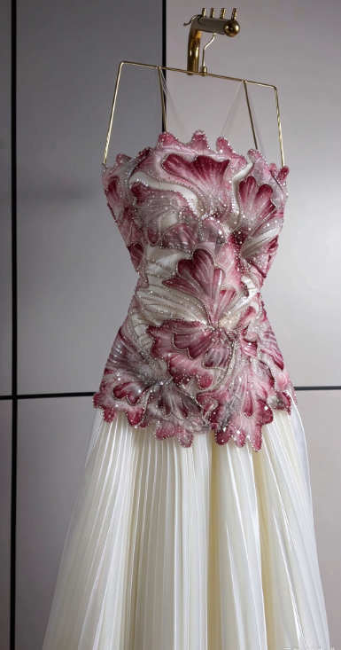 Pretty Sheath Beaded Tulle Long Evening Dress Pink Prom Dress DP08074
