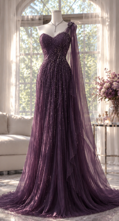 Fairy  Sheath Chiffon Beaded Long Evening Dress Navy Blue Prom Dress DP08092