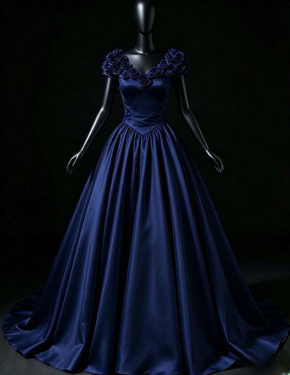 Pretty White Prom Dress A-Line Satin Long Evening Dress DP08101