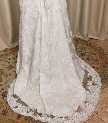 Simple White Bridal Gown Strapless A-Line Lace Long Wedding Dress DP08184