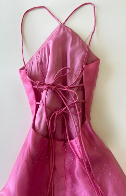 Fairy Hot Pink Prom Dress Sheath Tulle Long Evening Dress DP08209