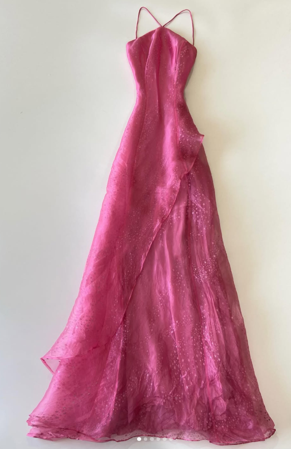 Fairy Hot Pink Prom Dress Sheath Tulle Long Evening Dress DP08209