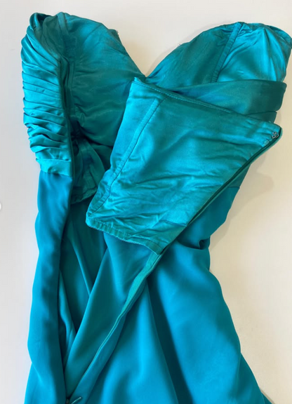 Elegant Blue Prom Dress Sheath Chiffon Long Evening Dress DP08211