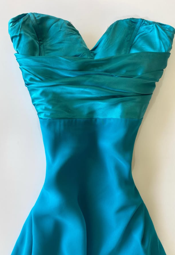 Elegant Blue Prom Dress Sheath Chiffon Long Evening Dress DP08211