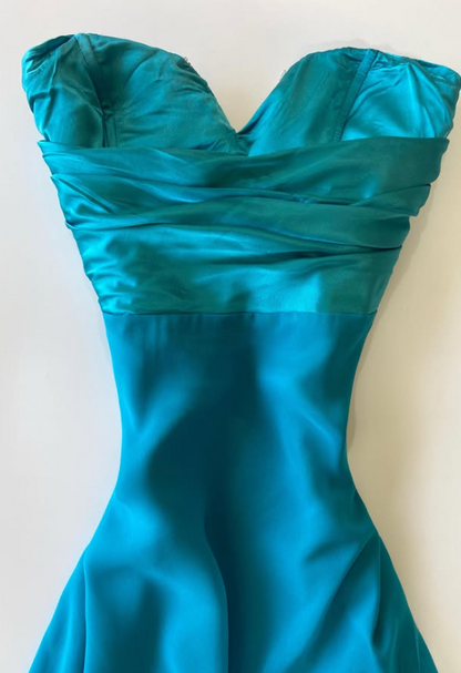 Elegant Blue Prom Dress Sheath Chiffon Long Evening Dress DP08211