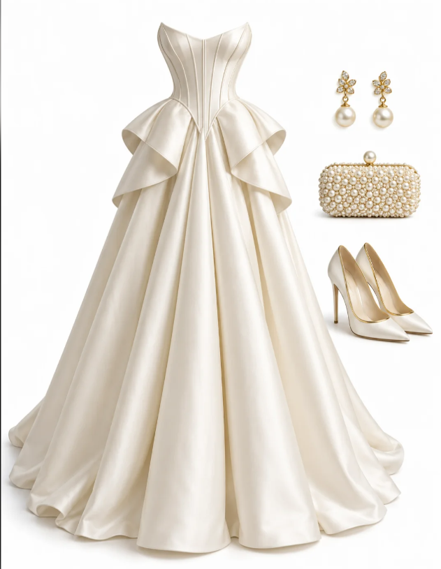 Schickes weißes A-Linien-Satin-Abendkleid für den Abschlussball DP08232