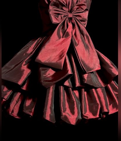 Cute Red Short Prom Dress A-Line Satin Birthday Party Dress  DP08256