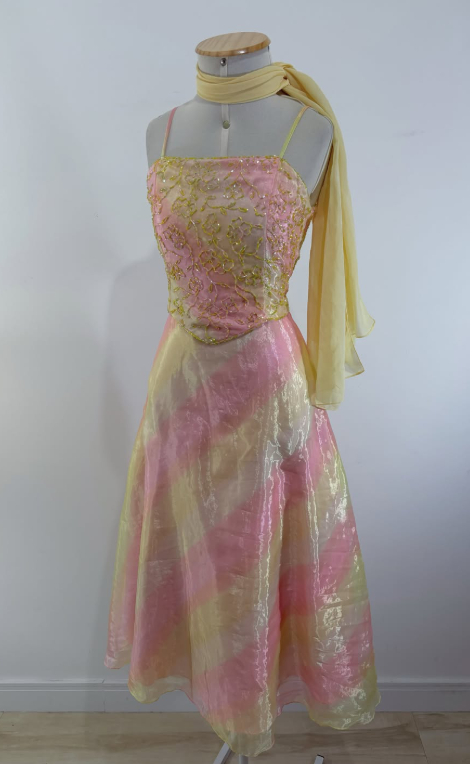 Niedliches gelbes kurzes Abendkleid, Etuikleid aus Chiffon, Geburtstagskleid DP08264