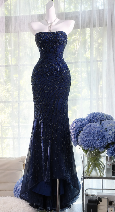 Jolie robe de bal bordeaux fourreau en mousseline perlée, robe de soirée longue DP08279