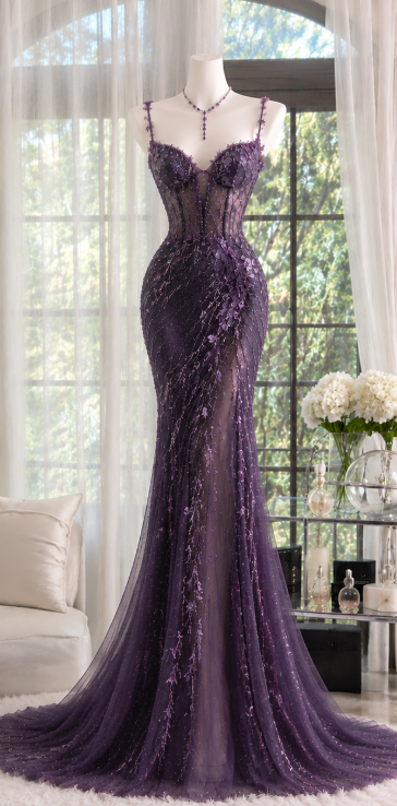 Pretty Navy Blue Prom Dress Sheath Beaded Chiffon Long Evening Dress DP08284