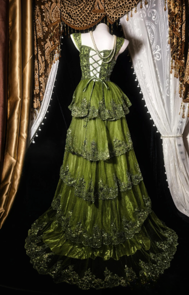 Schönes grünes Ballkleid, A-Linie, Tüll, Pailletten, langes Abendkleid DP08288