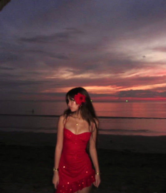 Sexy Etuikleid mit Spaghettiträgern, rote Pailletten, kurzes Sommer-Geburtstagskleid, Hoco-Kleid, Geburtstags-Outfit, 18. Geburtstag, Mini-Partykleider, DP1089