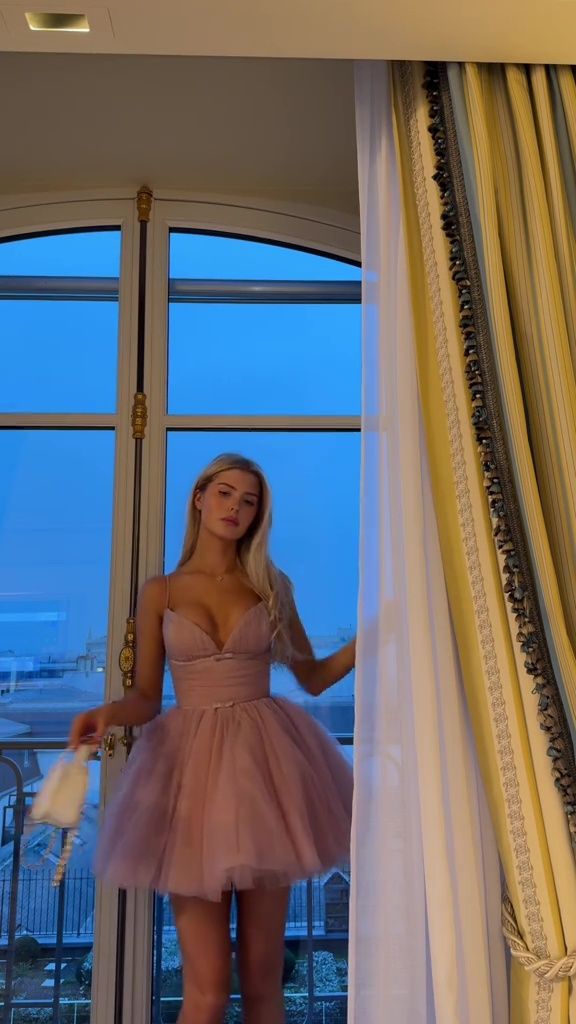 Süßes Ballkleid mit Spaghettiträgern, rosa, kurzes Sommer-Geburtstagskleid, Hoco-Kleid, Geburtstagsoutfit, 19. Geburtstag, Mini-Cocktailkleider, DP1135