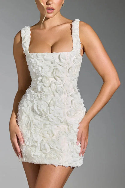 Sexy Etuikleid mit quadratischem Ausschnitt und Blumenmuster, kurzes Sommerkleid zum 20. Geburtstag, Hoco-Kleid, Geburtstagsoutfit, Mini-Partykleider zum 18. Geburtstag, DP1177