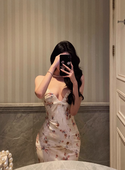 Sexy Meerjungfrau Rosa Blumen Spaghettiträger 18. Geburtstagskleid Partykleid Geburtstagsoutfits Geburtstagskleid Ideen für Frauen DP1300