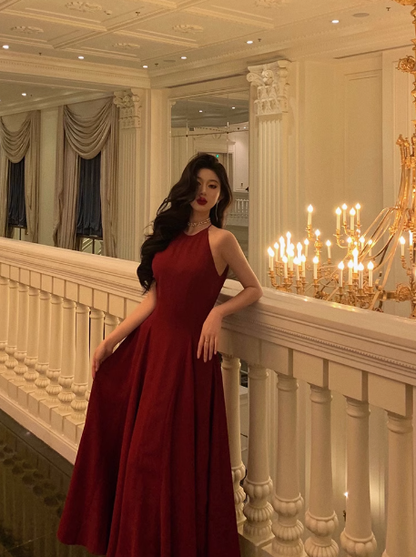 Elegantes rotes ärmelloses A-Linien-Geburtstagskleid zum 23. Geburtstag Partykleid Geburtstags-Outfits Geburtstagskleid-Ideen für Frauen DP1420