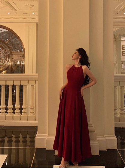 Elegantes rotes ärmelloses A-Linien-Geburtstagskleid zum 23. Geburtstag Partykleid Geburtstags-Outfits Geburtstagskleid-Ideen für Frauen DP1420