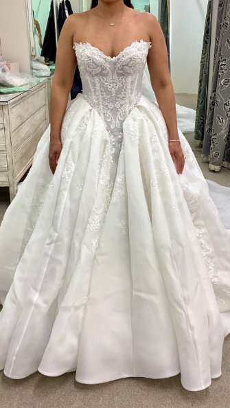 Classic Brides Dress Ball Gown Sweetheart Lace White Wedding Dresses Minimalist Bridal Gowns DP1605