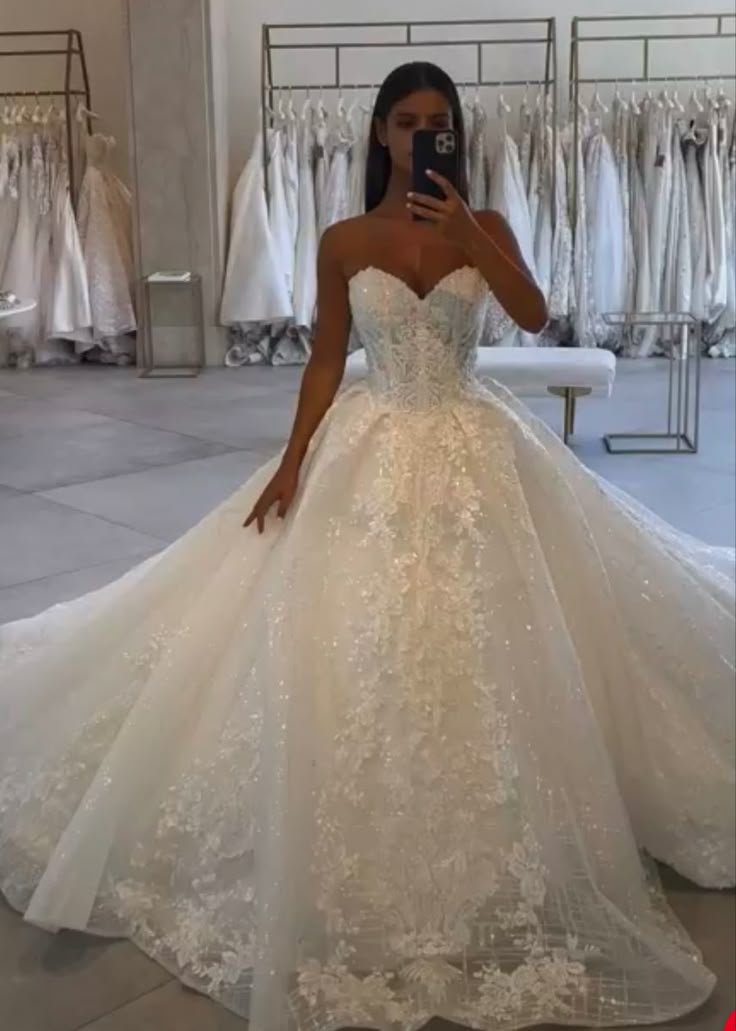 Klassisches Brautkleid Ballkleid Sweetheart Spitze Weiße Brautkleider Minimalistische Brautkleider DP1362