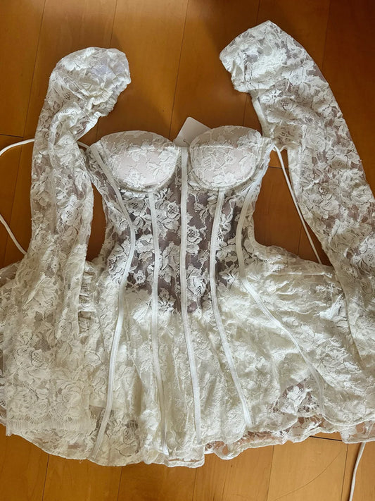 Cute A line Sweetheart Short Lace White Summer Birthday Dress Hoco Dress Mini Birthday Outfit 23rd Birthday Party Dresses DP1716