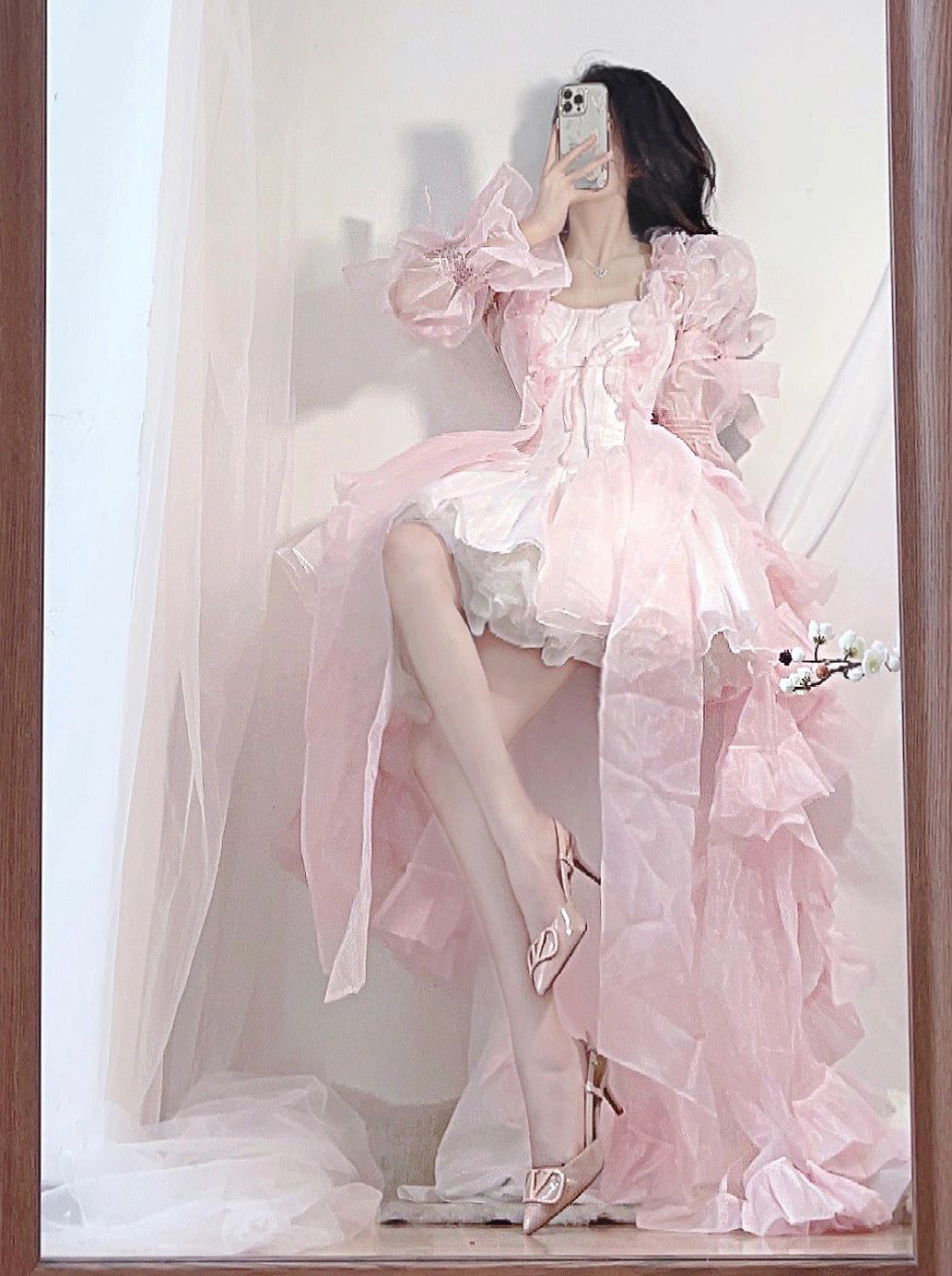 Pretty Ball Gown Short Spaghetti Straps Pink Homecoming Dress Summer Hoco Dresses Cocktail Dress For Senior Teens DP1789