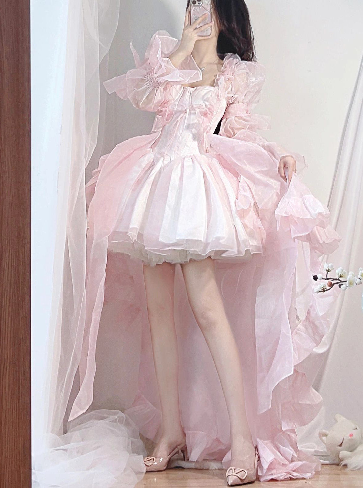 Pretty Ball Gown Short Spaghetti Straps Pink Homecoming Dress Summer Hoco Dresses Cocktail Dress For Senior Teens DP1789