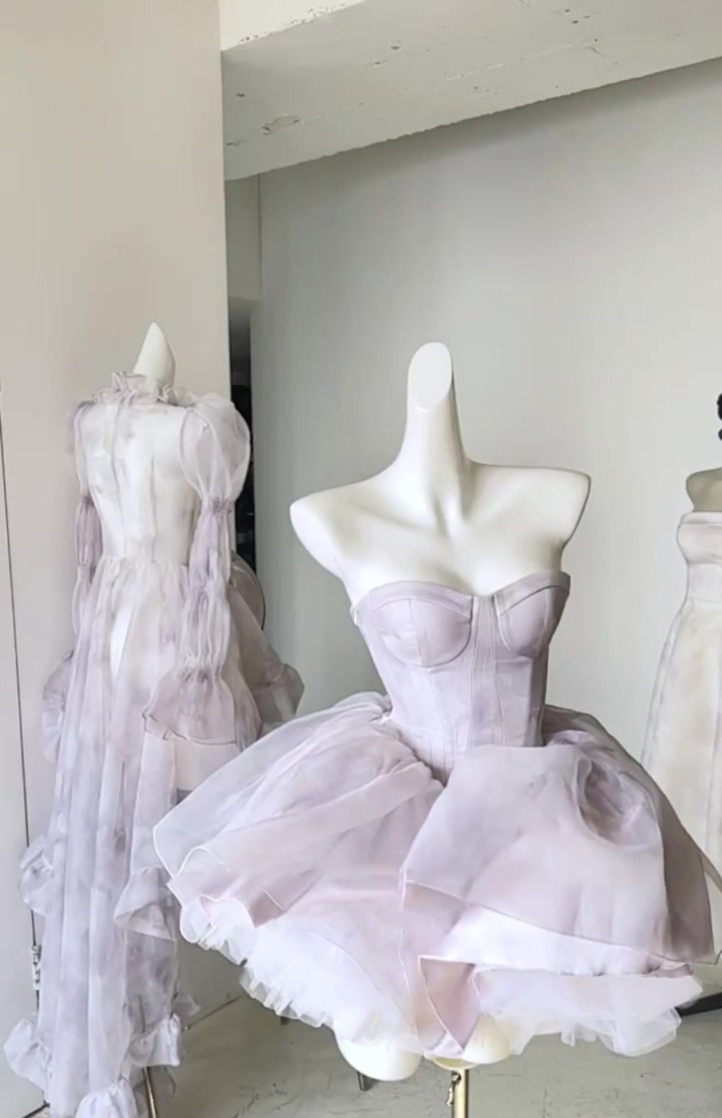 Pretty Ball Gown Short Lilac Tulle Homecoming Dress Summer Hoco Dresses Cocktail Dress For Senior Teens DP1791