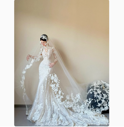 Romantisches Brautkleid Meerjungfrau V-Ausschnitt Spitze Weiße Brautkleider Minimalistische Brautkleider DP1798