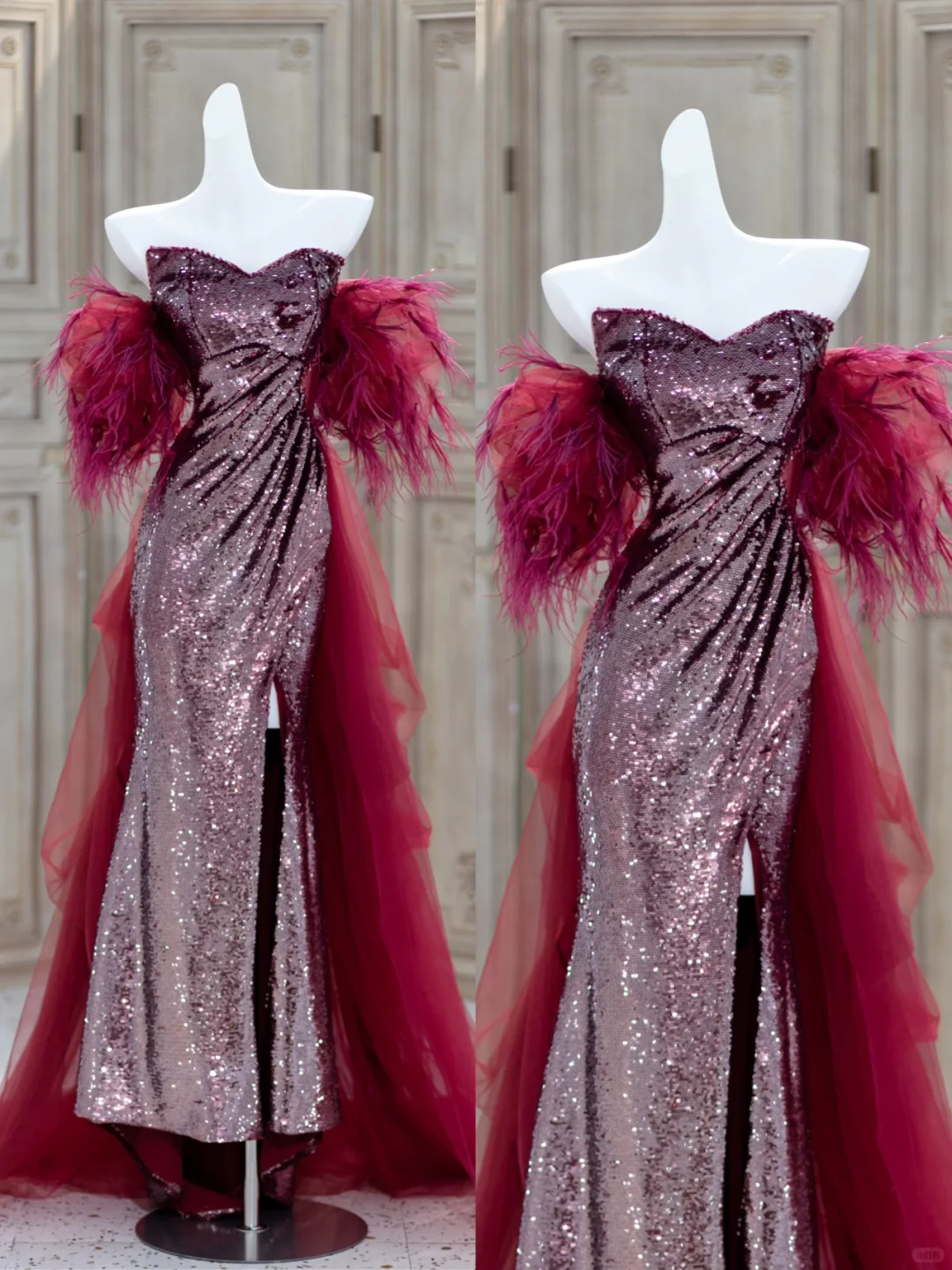 Superbe robe de bal longue fendue à paillettes et décolleté en cœur style sirène, robe de soirée, robe de remise de diplôme, DP1871