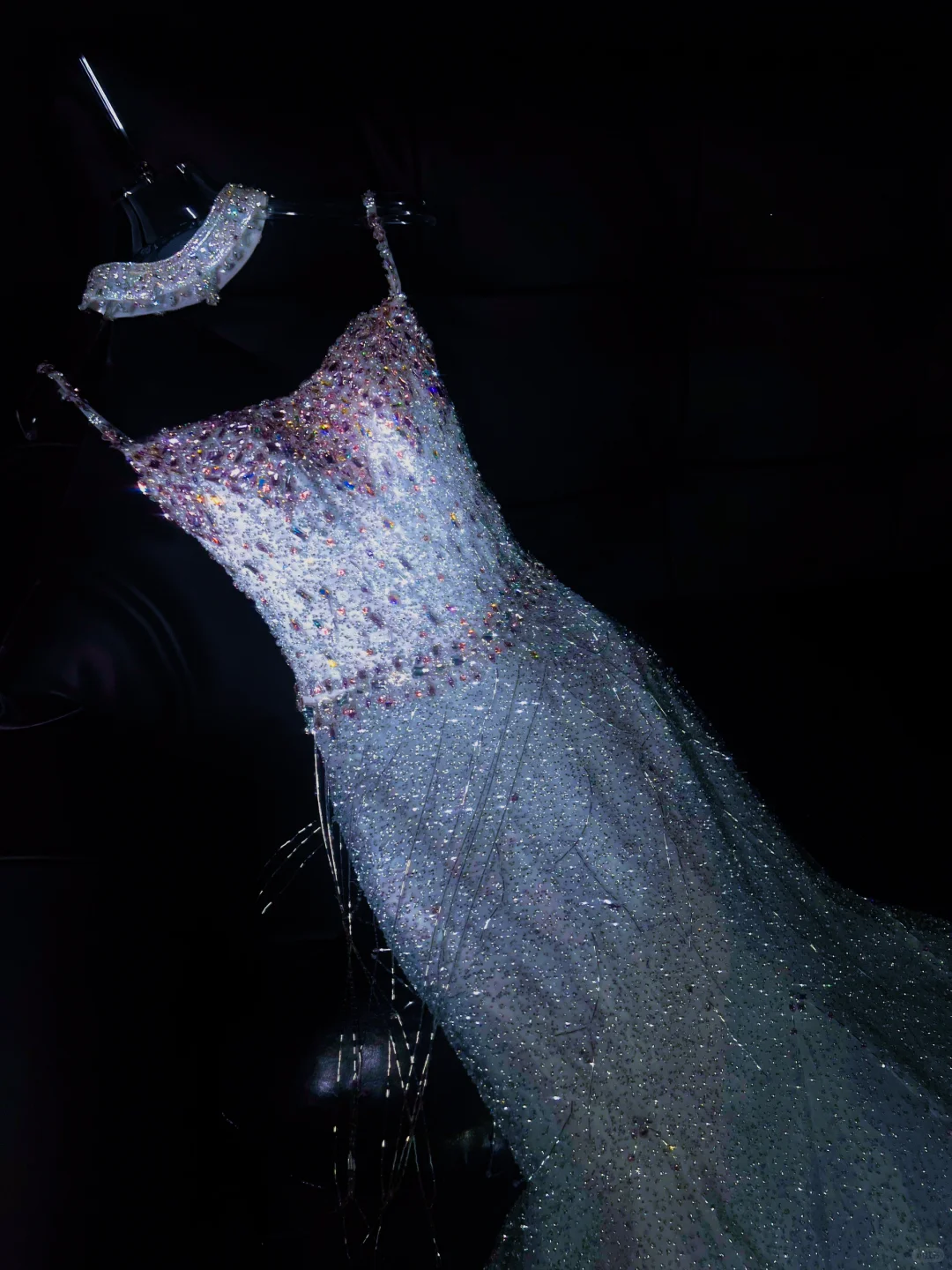 Wunderschöne Meerjungfrau Spaghettiträger Pailletten Langes Ballkleid Partykleid Abschlusskleider Mit Schleife DP1989