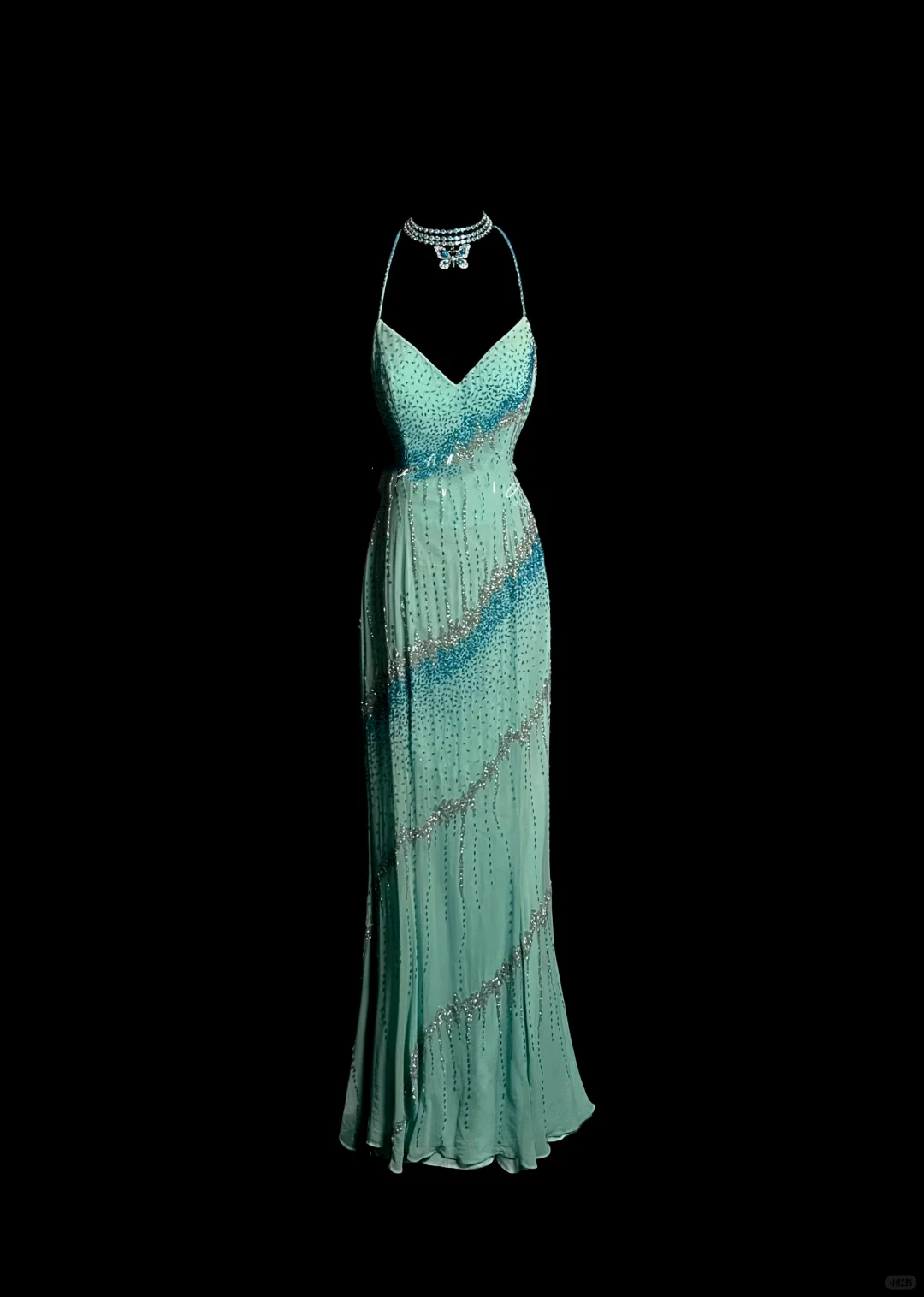 Vintage Mermaid Spaghetti Straps Backless Beads Long Evening Party Gowns Evening Formal Dresses Prom Dress DP2033
