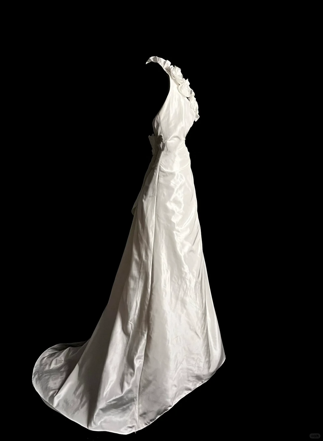 Robe de mariée vintage trapèze, col licou, longue, en satin blanc, robes de mariée DP2035