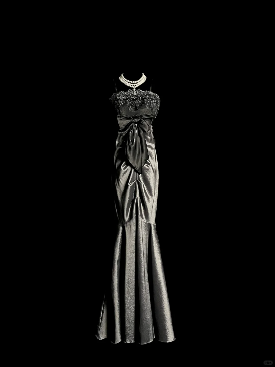Vintage Mermaid Spaghetti Straps Satin Gray Long Evening Party Gowns Evening Formal Dresses Prom Dress DP2036