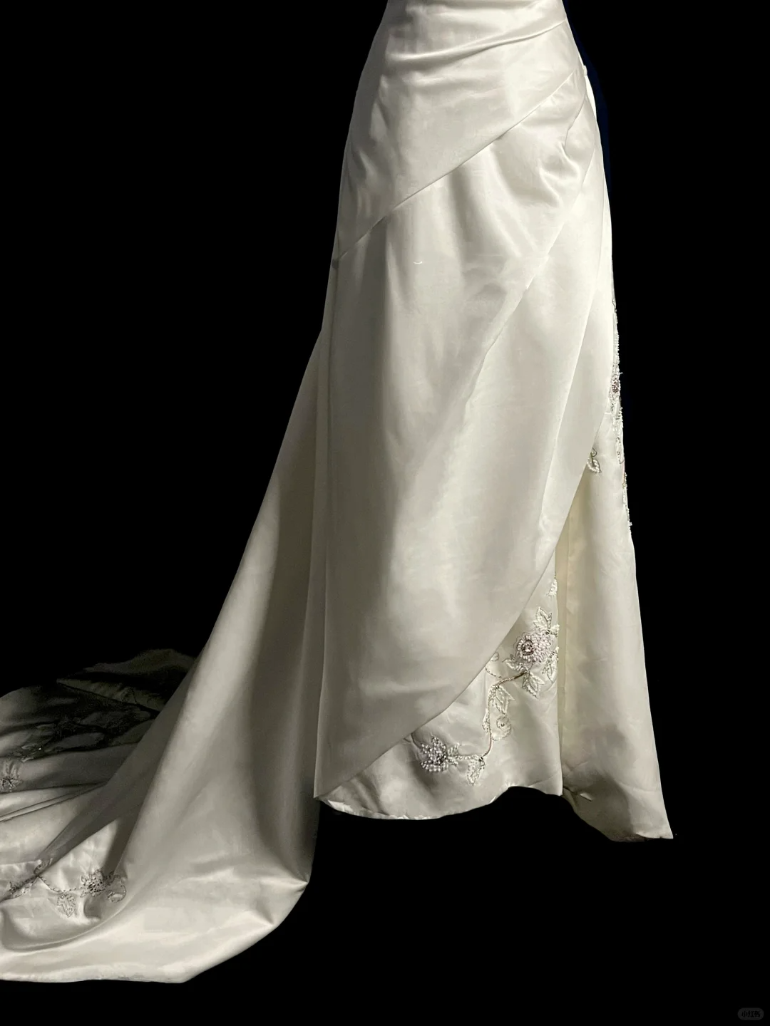 Robe de mariée vintage trapèze bustier en satin blanc, longue, style rétro des années 1970, DP2039
