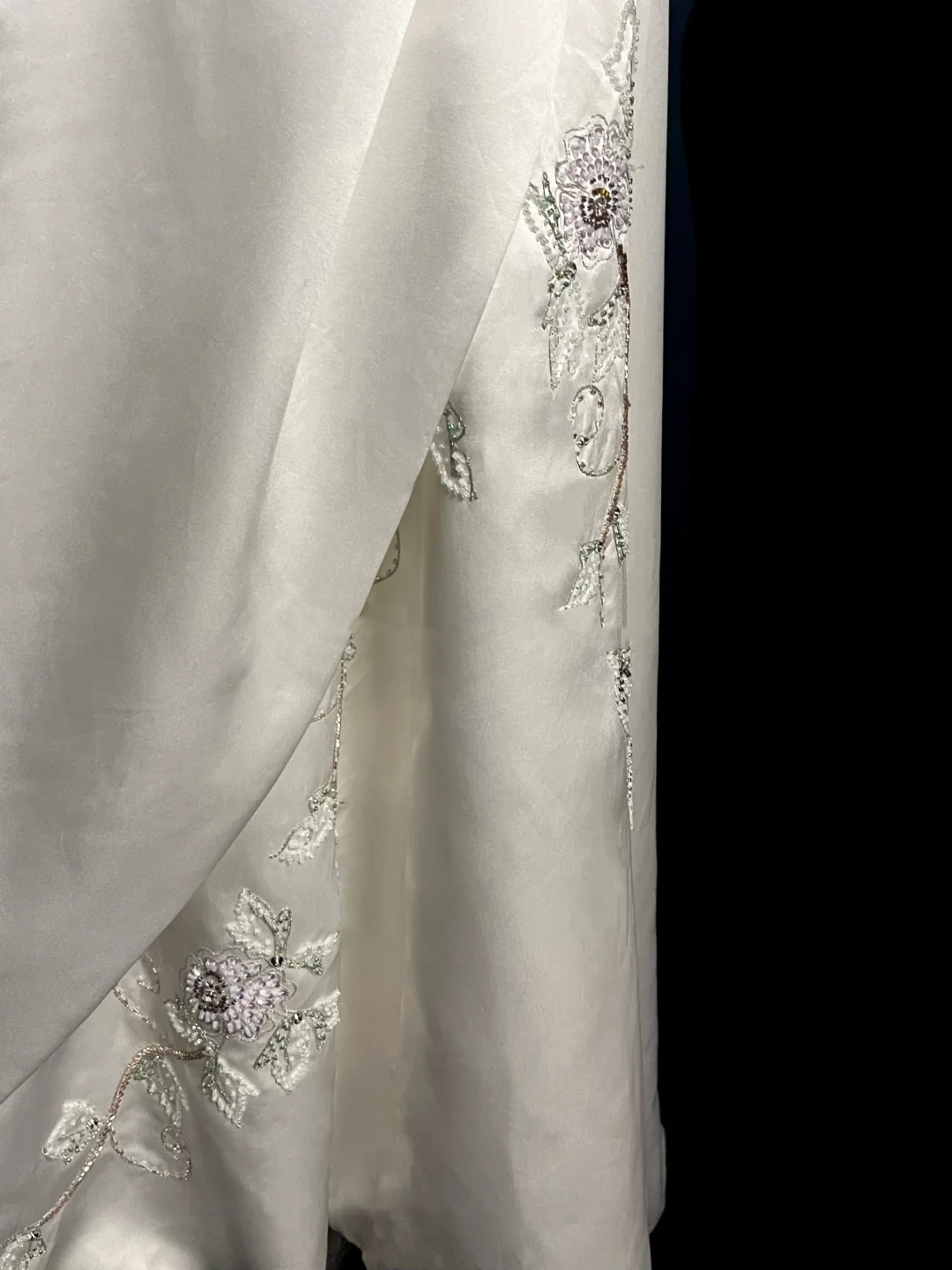 Robe de mariée vintage trapèze bustier en satin blanc, longue, style rétro des années 1970, DP2039