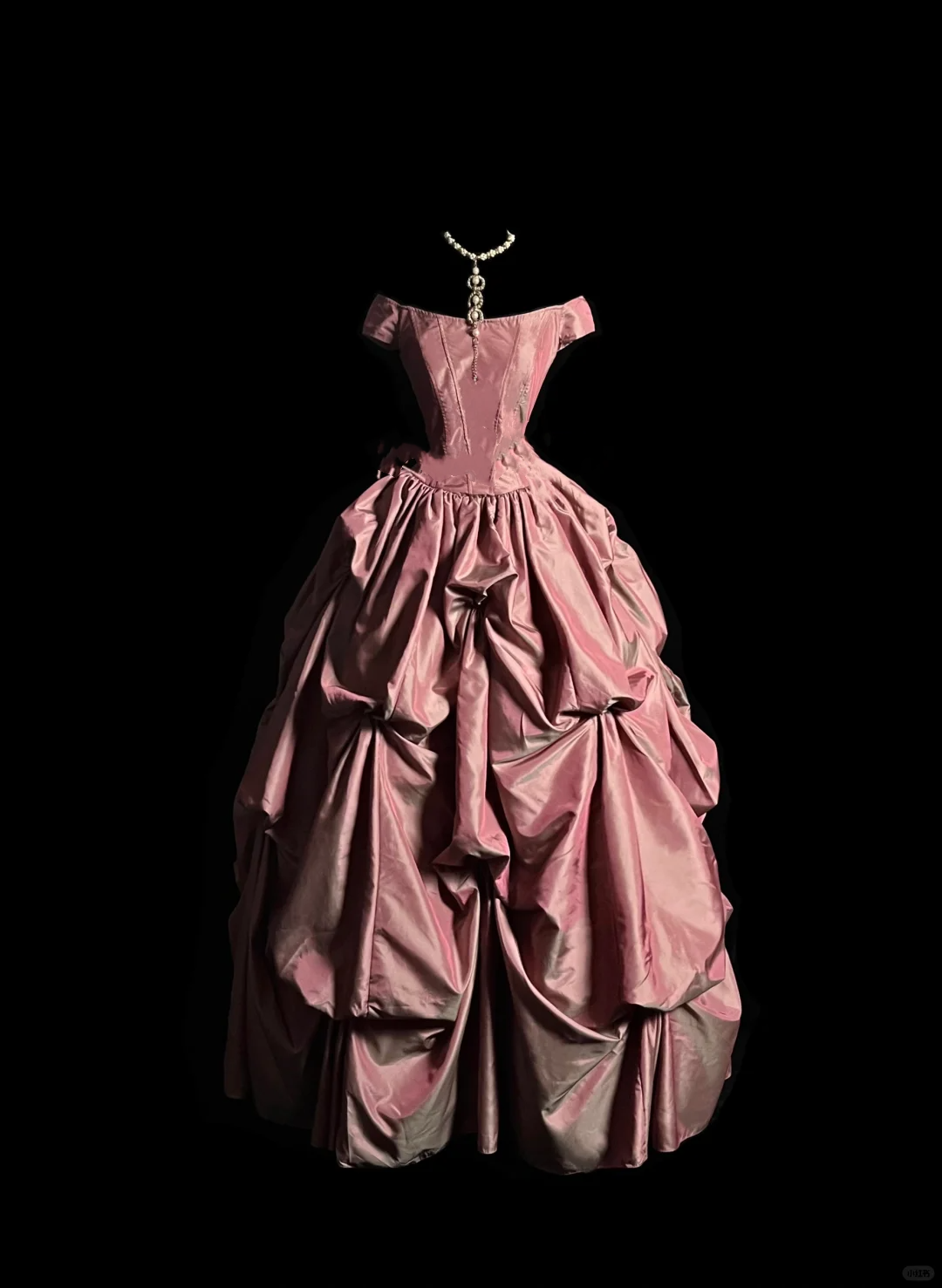 Bescheidenes Ballkleid aus schulterfreiem rosa Taft, langes Ballkleid, Partykleid, Abschlusskleider, Sweet 16-Kleid, DP2041
