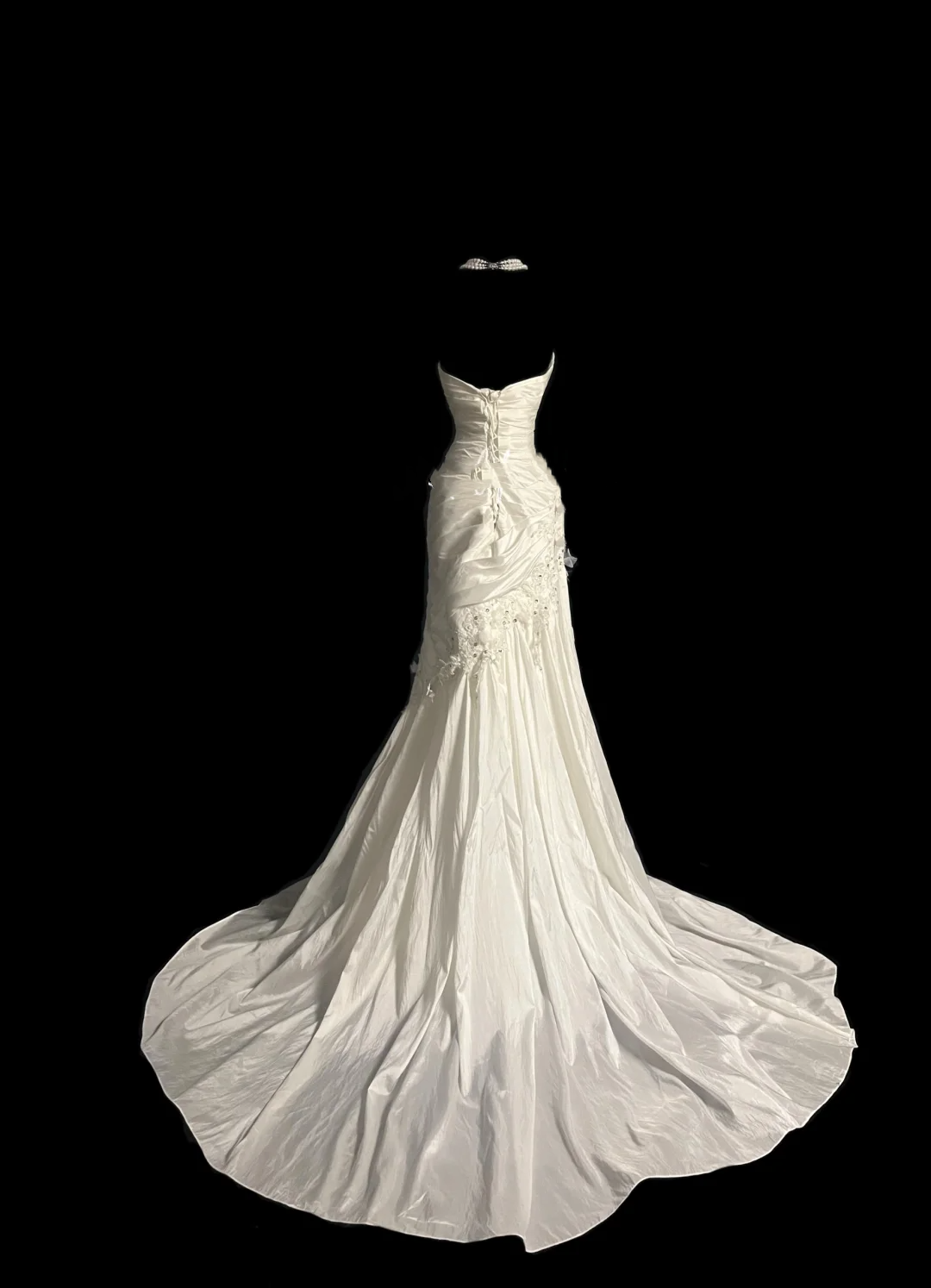 Retro Brautkleid Meerjungfrau Sweetheart Weiß Satin Lange Brautkleider Retro 1970er Jahre Brautkleider DP2045