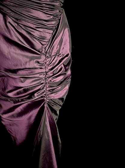 Robe de bal longue style sirène vintage en taffetas raisin, robe de soirée, robe de remise de diplôme, DP2050