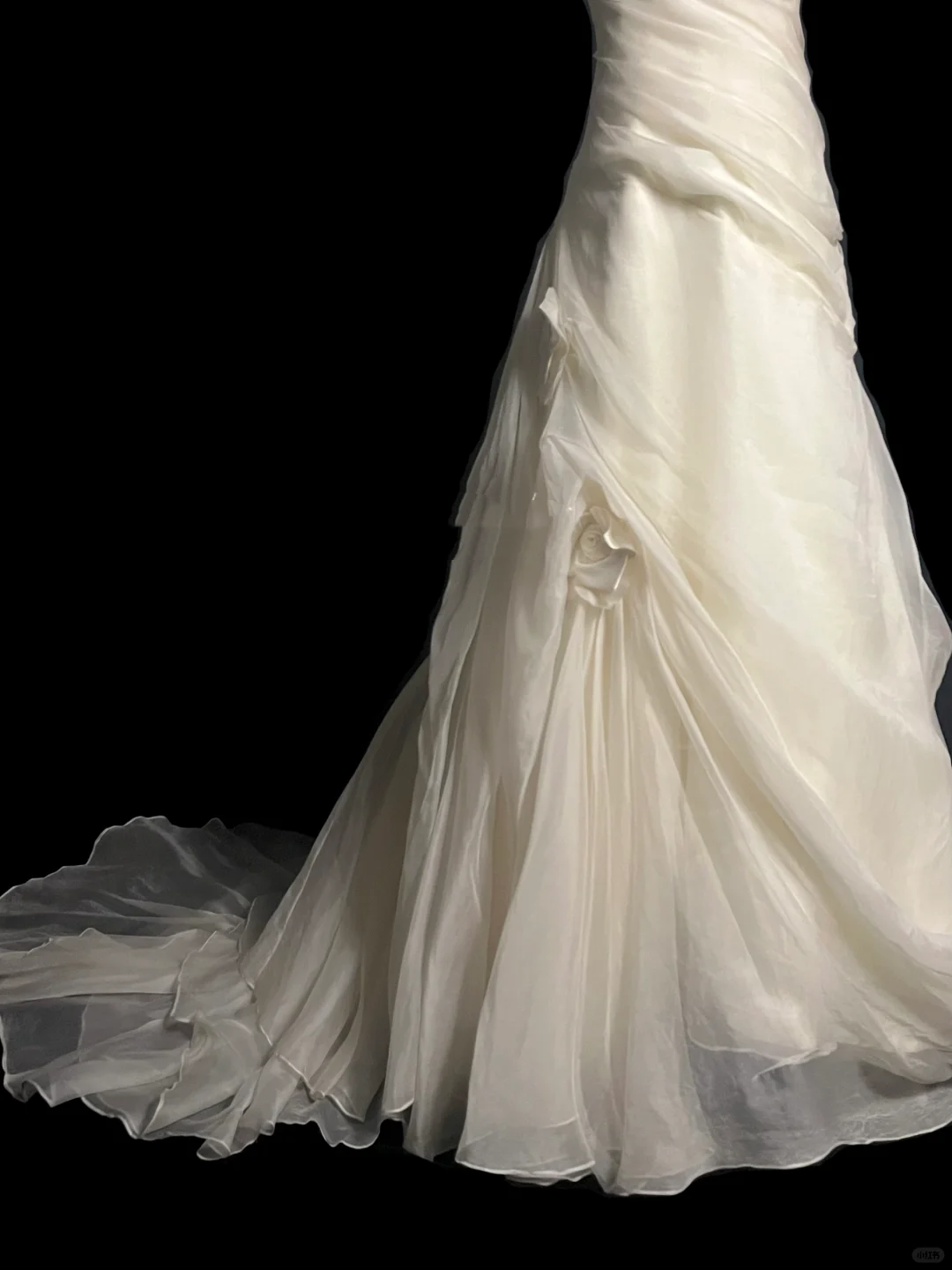 Retro Brautkleid Meerjungfrau Trägerlos Elfenbein Chiffon Lange Brautkleider Retro 1970er Brautkleider DP2053