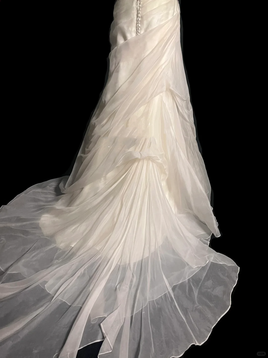 Retro Brautkleid Meerjungfrau Trägerlos Elfenbein Chiffon Lange Brautkleider Retro 1970er Brautkleider DP2053