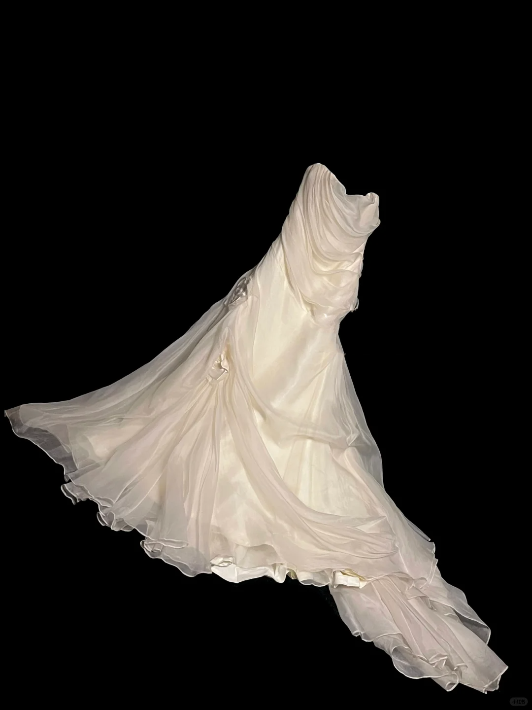 Retro Brautkleid Meerjungfrau Trägerlos Elfenbein Chiffon Lange Brautkleider Retro 1970er Brautkleider DP2053